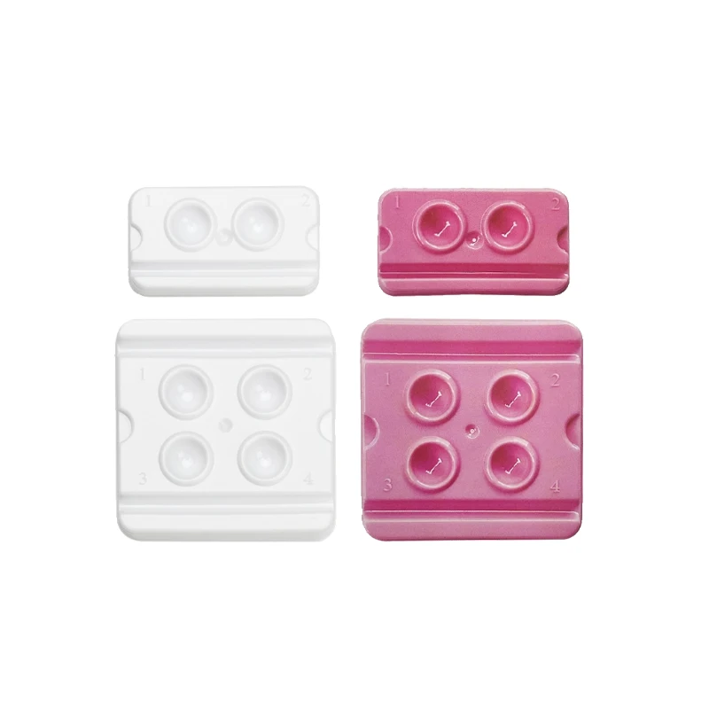 250/200Pcs Dental Mixing Wells 2/4 Slots Disposable Denture Processing Mixing Trays Composite Material Plastic Palette Dentistry