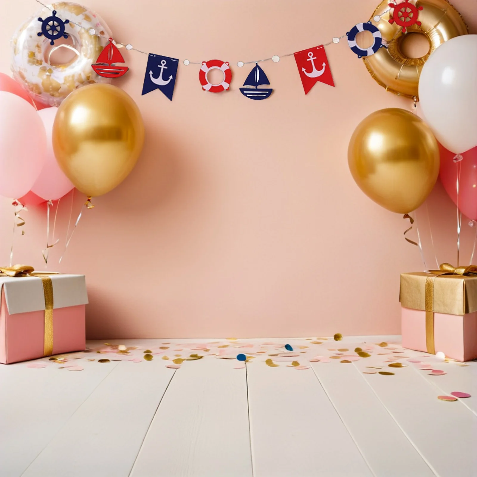 

Ocean Theme Bunting Banner Sailing Decor Colorful Pull Flags Hanging Decorations For Party Wedding Festival