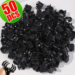 Pinzas pequeñas para el pelo para mujeres y niñas, Mini Clips de plástico transparentes negros simples coreanos, horquilla, Accesorios para peinados para niños