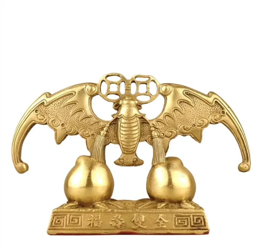 Metal Fu Shou Shuang Quan Shou Tao Decoration Home, Office, Cultural and Creative Decoration