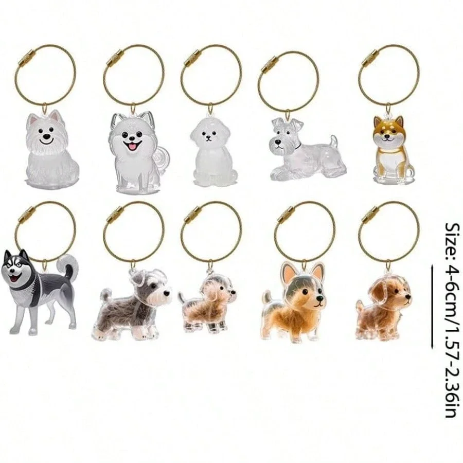 Adorable Dog Hair Collector Keychain Pet Hair torage Container Handmade DIY Pet Souvenirs Creative Memorial Gift For Pet Lover