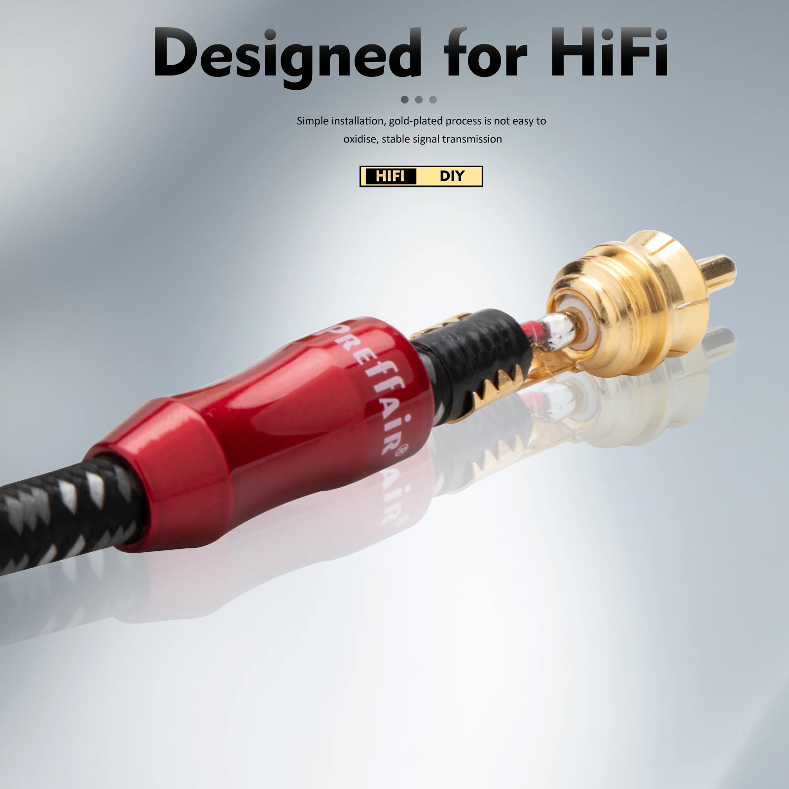 4 Uds Preffair R1705 conector RCA chapado en oro Cable macho adaptador de Audio conector de altavoz en espiral rojo para Cable de 6,5mm