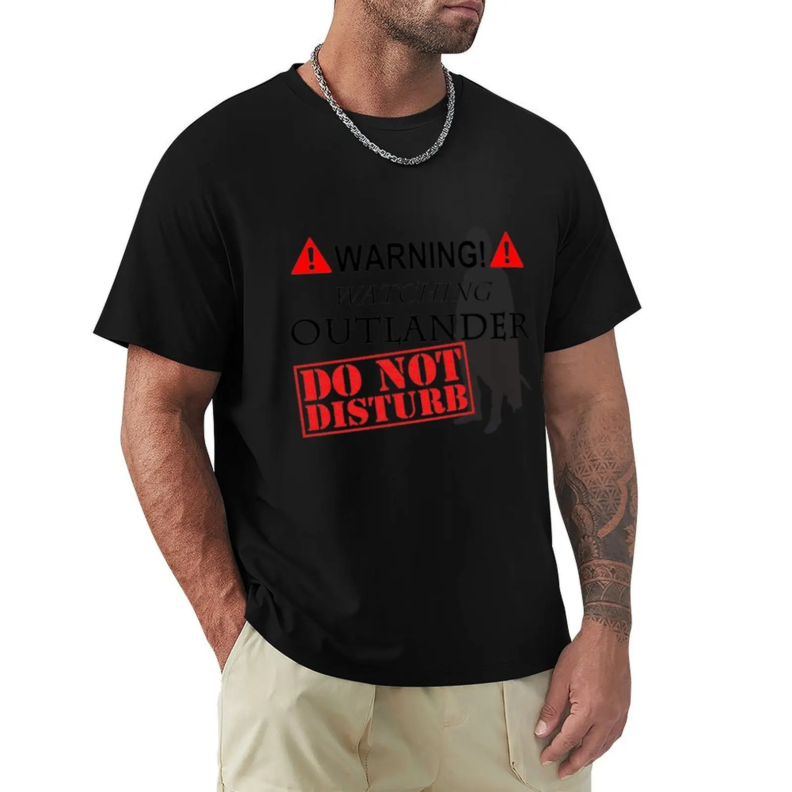 Warning Watching Outlander Do Not Disturb T-Shirt Plus Size Everyday Tee Shirt