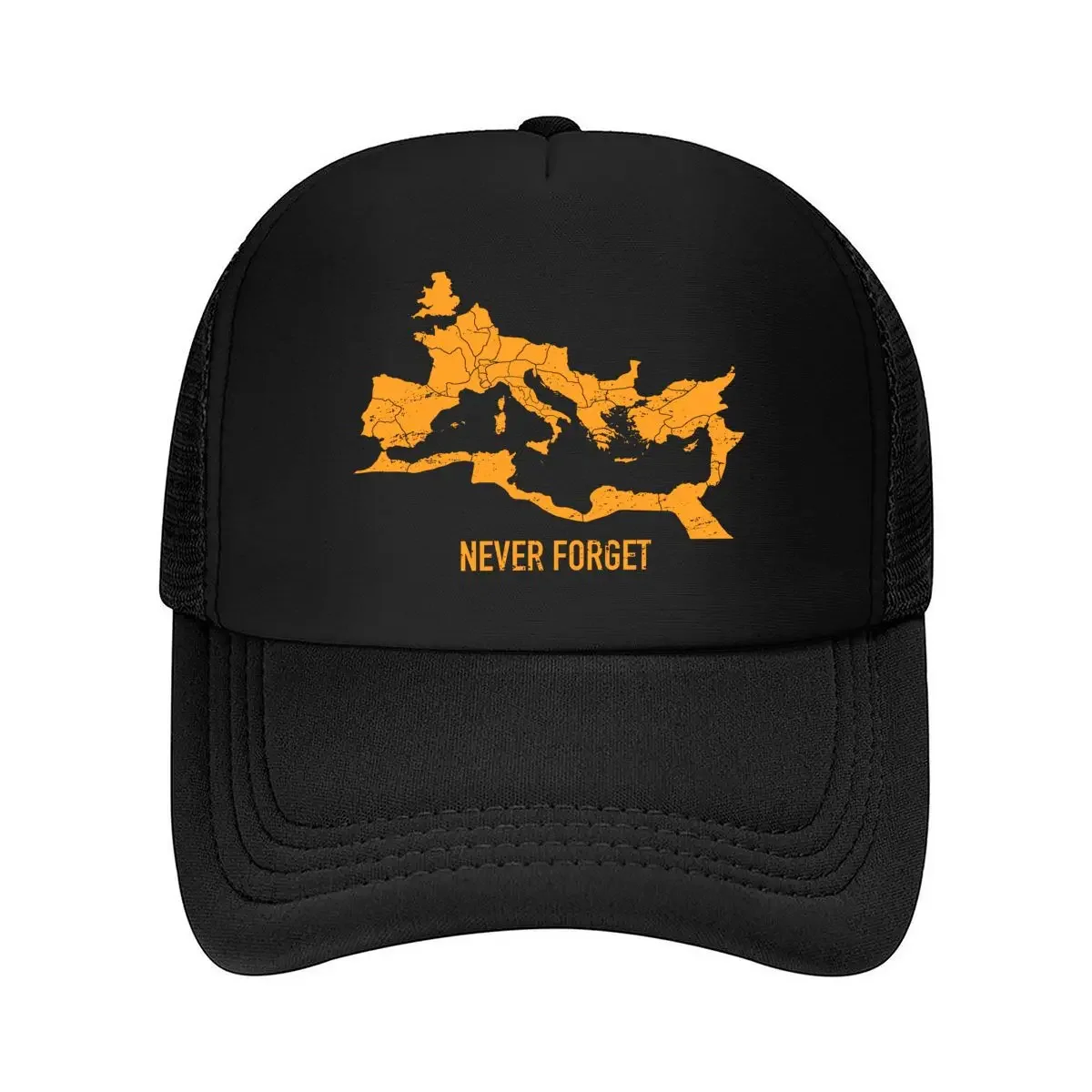 New Roman Empire Historic - Themed, Map  And  Text Art Creation Mesh Baseball Cap