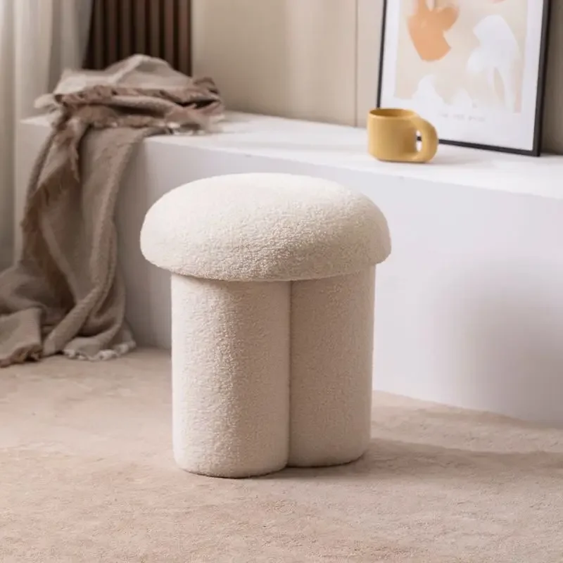 

Feature Special-shaped Shoe Changing Stool Light Luxury Makeup Stools Dressing Stool Household Pastoral Round Stool Low Ottomans