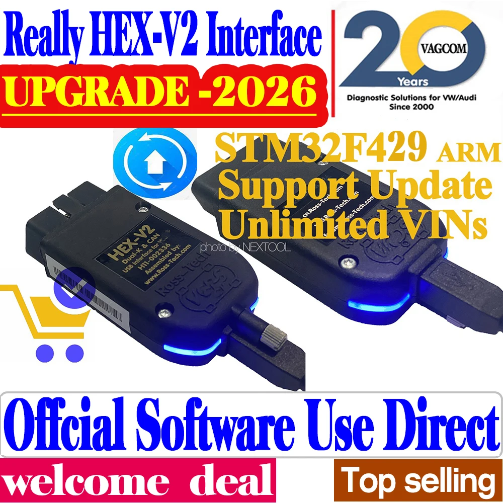 

NEW UPDATE VCDS Real V2 Auto com Diagnostic Coding VAG COM HEX V2 Hardware Interface FOR VW AUDI Skoda Seat Unlimited VINs TOOL