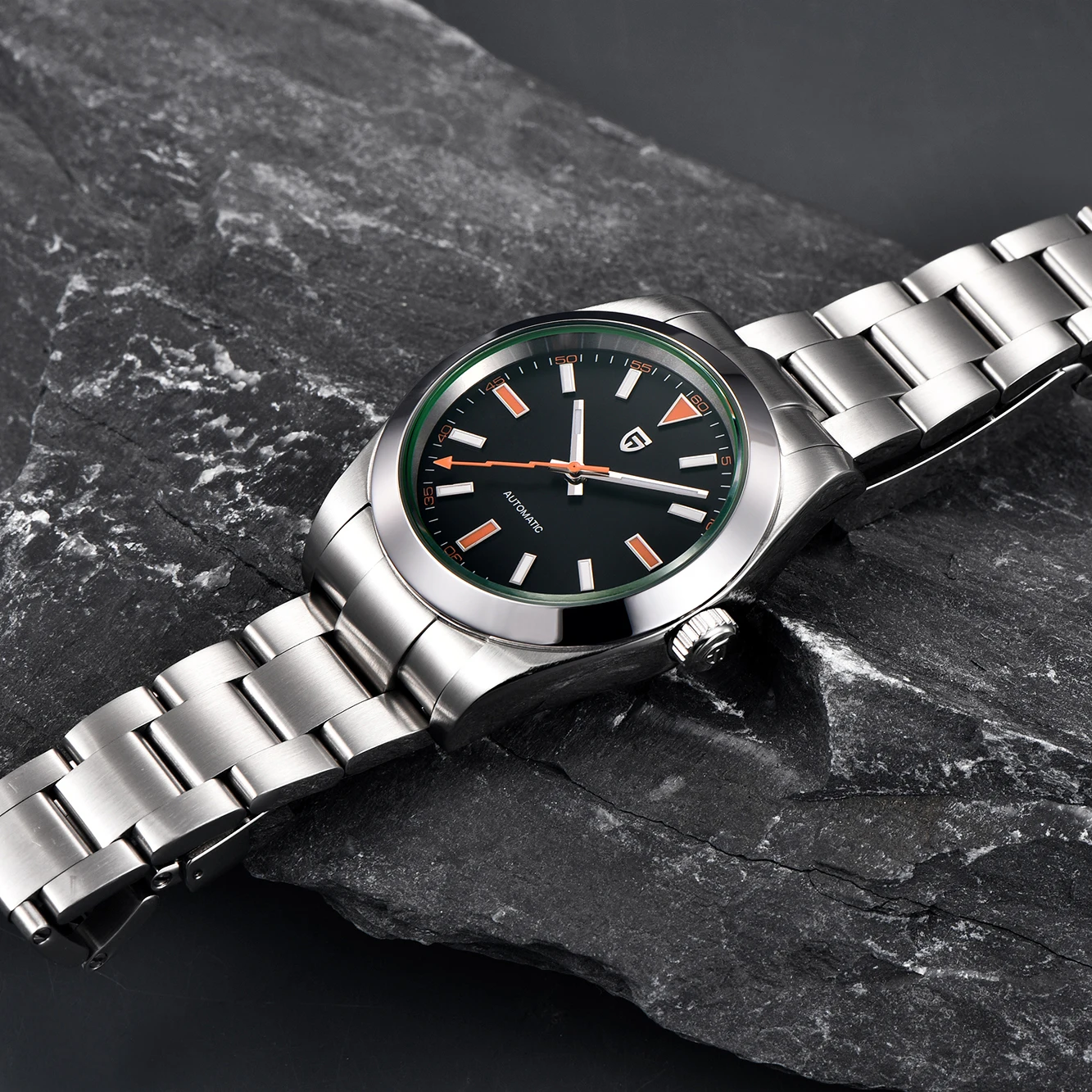 PAGANI DESIGN Green Glass Sapphire Men\'s Mechanical Watches Luxury Automatic Watch For Men NH35A Stainless steel Diving Clock