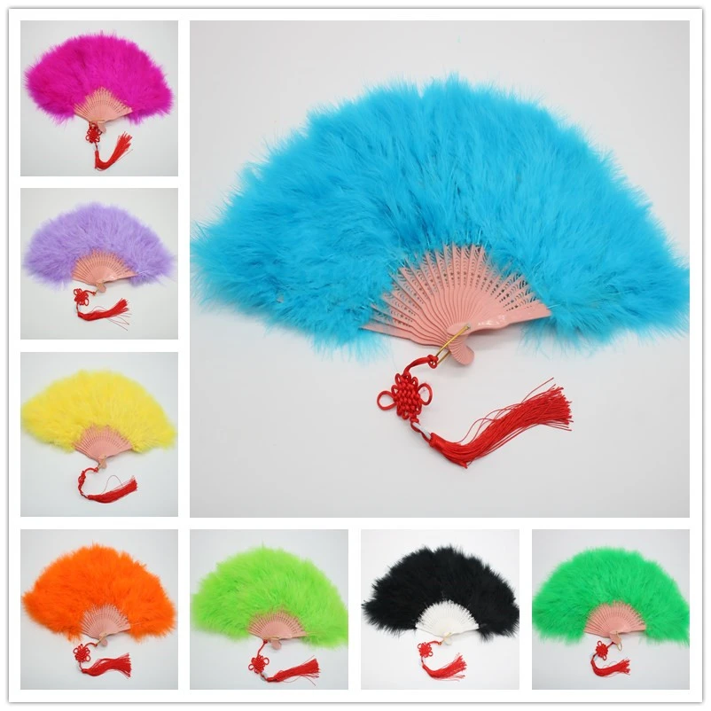 1pcs/lot fluffy feather hand fan dance stage show props wedding party Goose feather fan Belly Dance decoration feathers fan