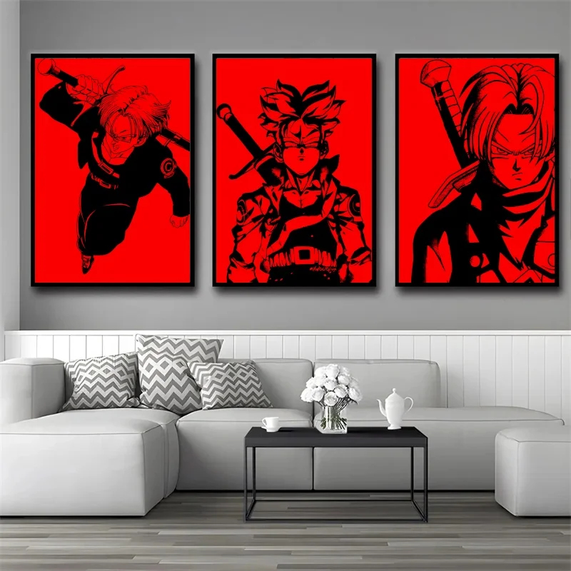 

Manga Anime Dragon Ball Super Saiyan Goku Wall Anime Poster Comic Art Canvas Painting Picture Home Living Room Gift Mural Cudros