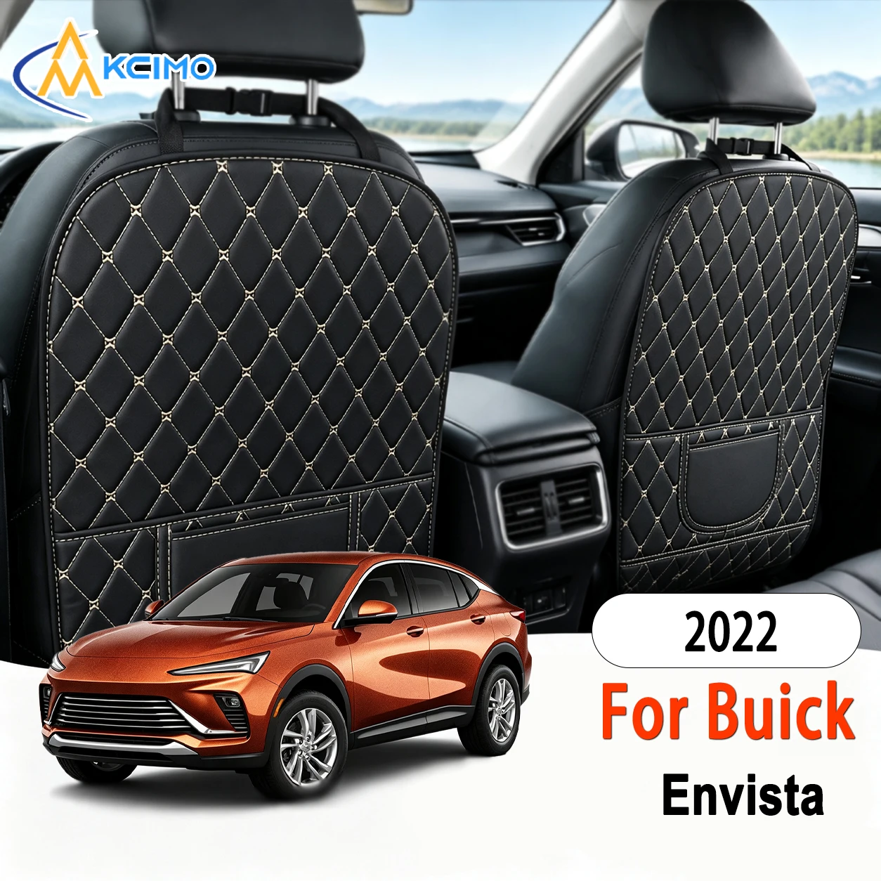 Quick Install PU Leather Rear Seat Anti-kick Mat For Buick Envista 2022 Excellent, Easy Clean Car Seat Accessories