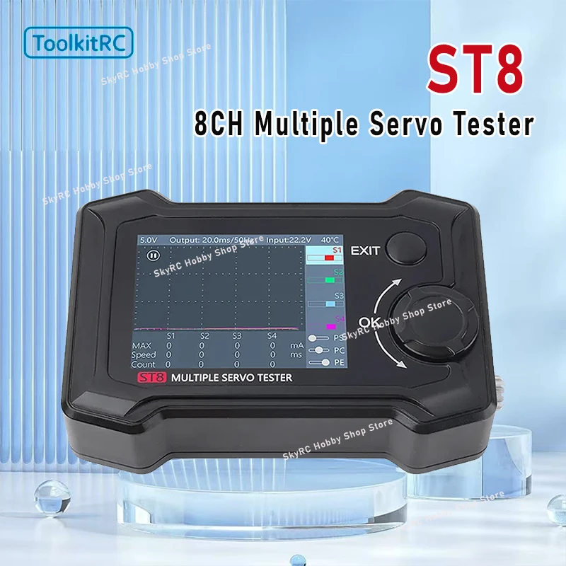 

ToolkitRC ST8 8CH 100W 2A 7-28V Multiple Servo Tester SBUS/PPM/PWM Signal Speed Liner Step Servo Analyzer With 4-Ways Indepen