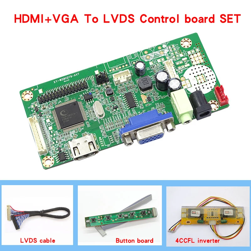 

Для 19-дюймовой M190MWW1 1440*900 плата управления HDMI-совместимая с VGA в LVDS фотопанель дисплей для модификации экрана 4CCFL 8 бит