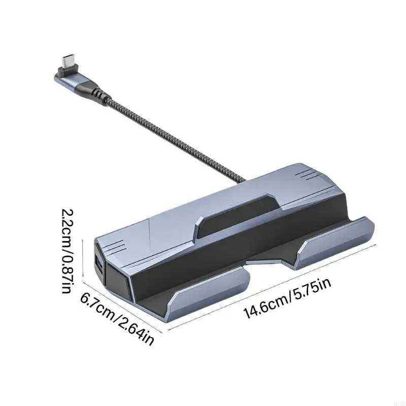 H37B 6 en 1 Los centros estación acoplamiento para Steamdeck y ROG con USB A USB C 4K HDMI2.0 y puerto Gigabit