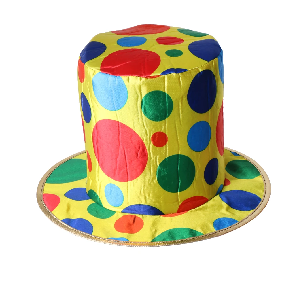 

Adult Polka Dot Top Hat Clown Birthday Party Halloween Carnival Supply