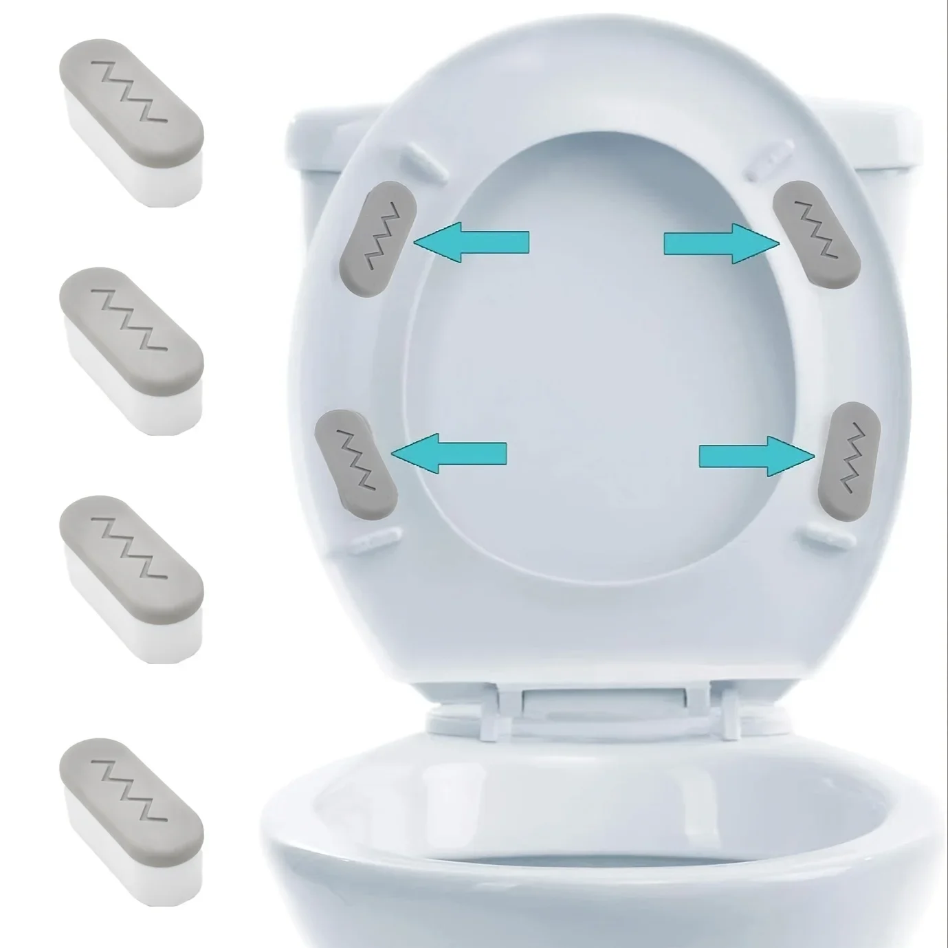 4Pcs Toilet Seat Bumpers, Strong Adhesive Buffer Pads for Bidet Attachment, Stabilize Toilet Seat, Keep Your Toilet Seat