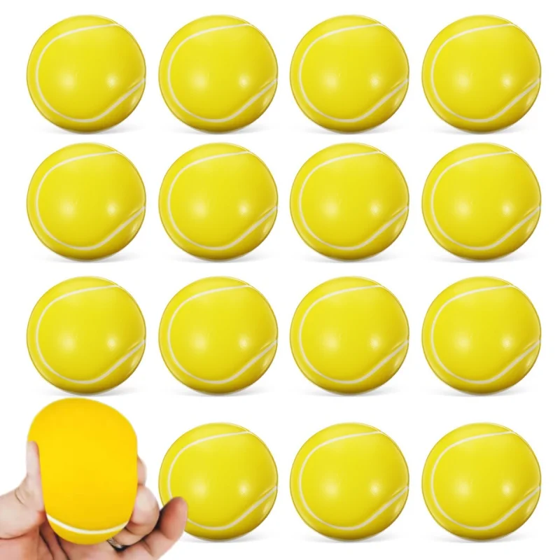 12pcs 6.3cm 폼 볼 부드러운 폼 스폰지 테니스 공 야구 공 장난감 어린이를위한 공기 배출 및 감압 탄성 공 장난감 썸네일 3