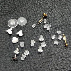 100-200pcs Soft Silicone Rubber Earring Back Stoppers For Stud Earrings DIY Jewelry  Accessories Cylindrical Tube Ear Plugs Cap