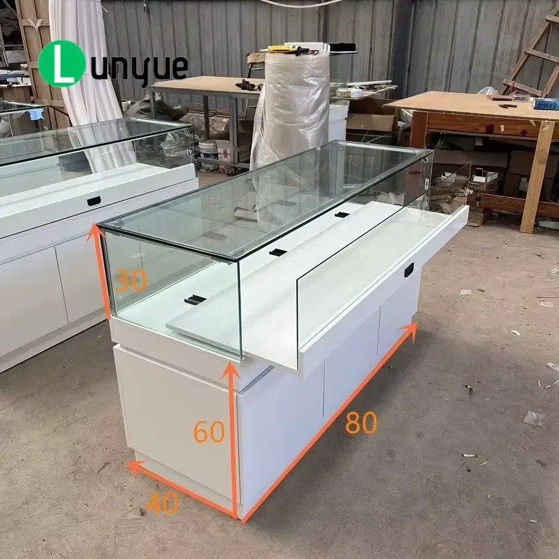 Glass Jewelry Display Case Showcase for Jade Exhibition Counter Memorial Hall Product Display Cabinet with Lock Security