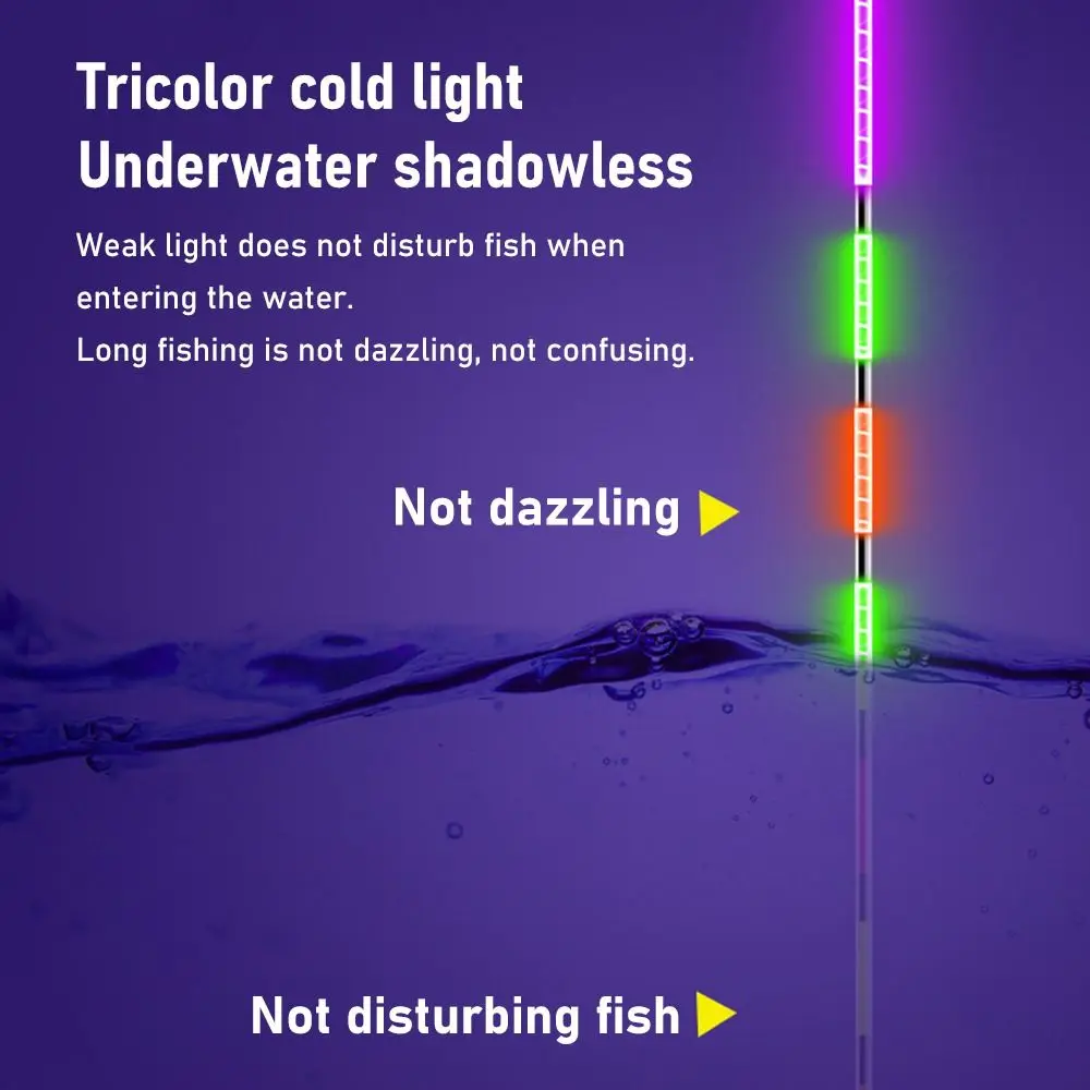 2PCS High Quality Indicator Electronic Fishing float Slip Drift Tube Buoy Strike Light Float 2 light Bobbers Night fishing