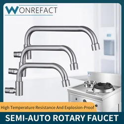 Semi-automatic faucet Kitchen stove swing faucet turn stainless steel single cold wash basin faucet kitchen Wall Mounted Faucet