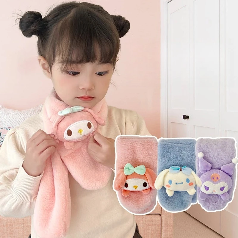 

Шарф Miniso Sanrio на осень и зиму, детский морозостойкий велосипедный ветрозащитный теплый шарф, защита шеи, новый стиль