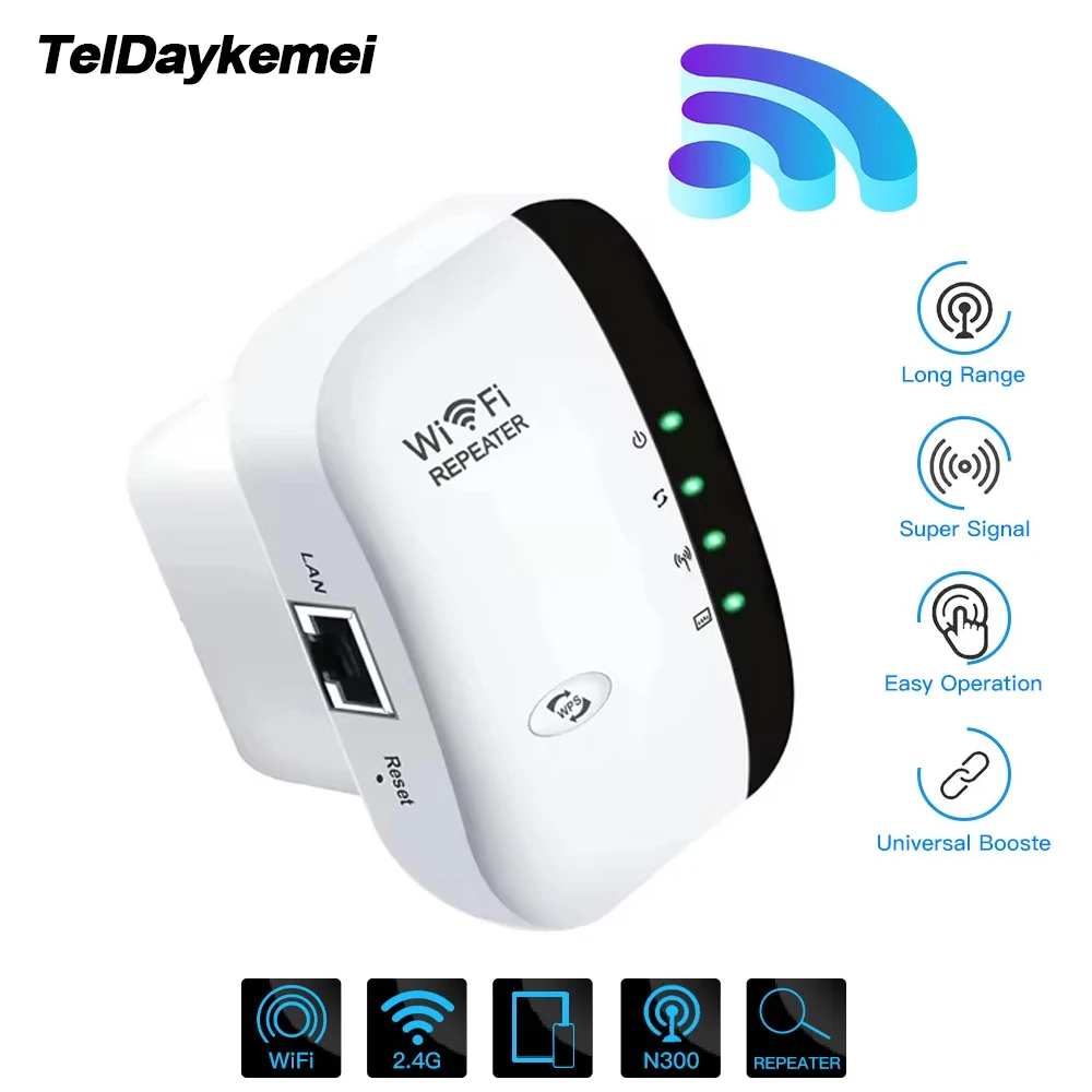 300Mbps Wireless WIFI Repeater 2.4G Router Wifi Range Extender Wi-Fi Signal Amplifier 802.11N Network Card Adapter for PC