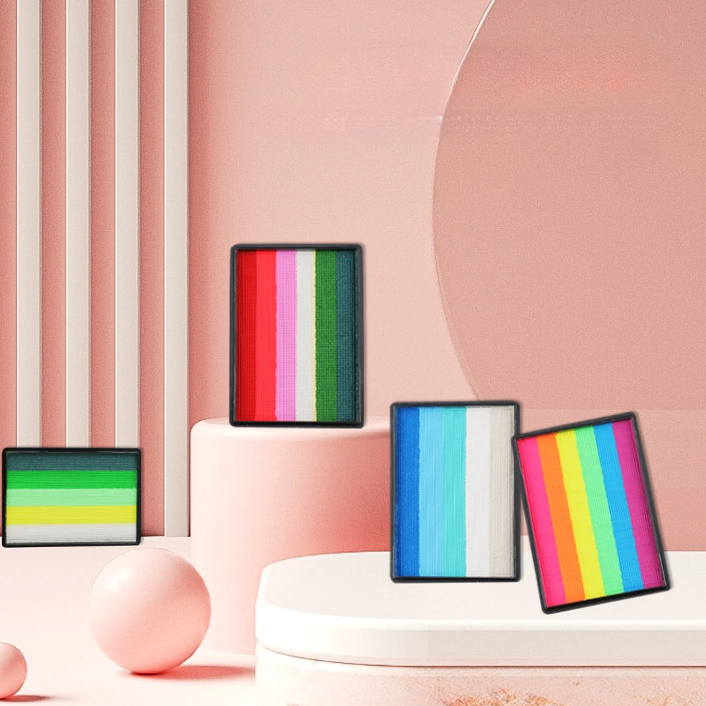 6 สีน้ําที่มีสีสันภาพวาดภาพวาดสีร่างกายแต่งหน้า Rainbow Christmas Party Palette สําหรับผู้ใหญ่และเด็ก