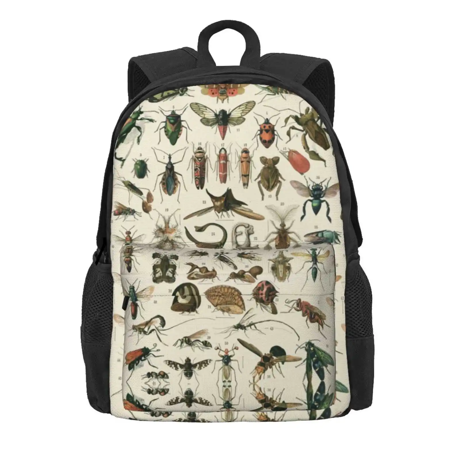 Insects 2 Hot Sale Schoolbag Backpack Fashion Bags Ant Moth Cricket Beetle Insect Nature Animals Bees Butterflies Bugs