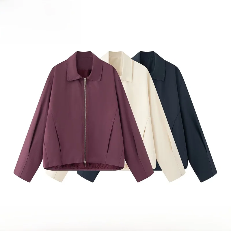 

Новая женская модная куртка EVEA с воротником-стойкой, ветрозащитная, из полиэфирного волокна, с длинными рукавами, на молнии, повседневная, цветная