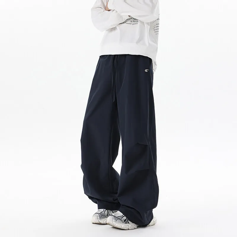 2025New Spring Men Pants Casual Loose Wide Leg Trousers fashion Comfort Fit Floor Sweeping Long Drop Pants Relaxed Streetwear