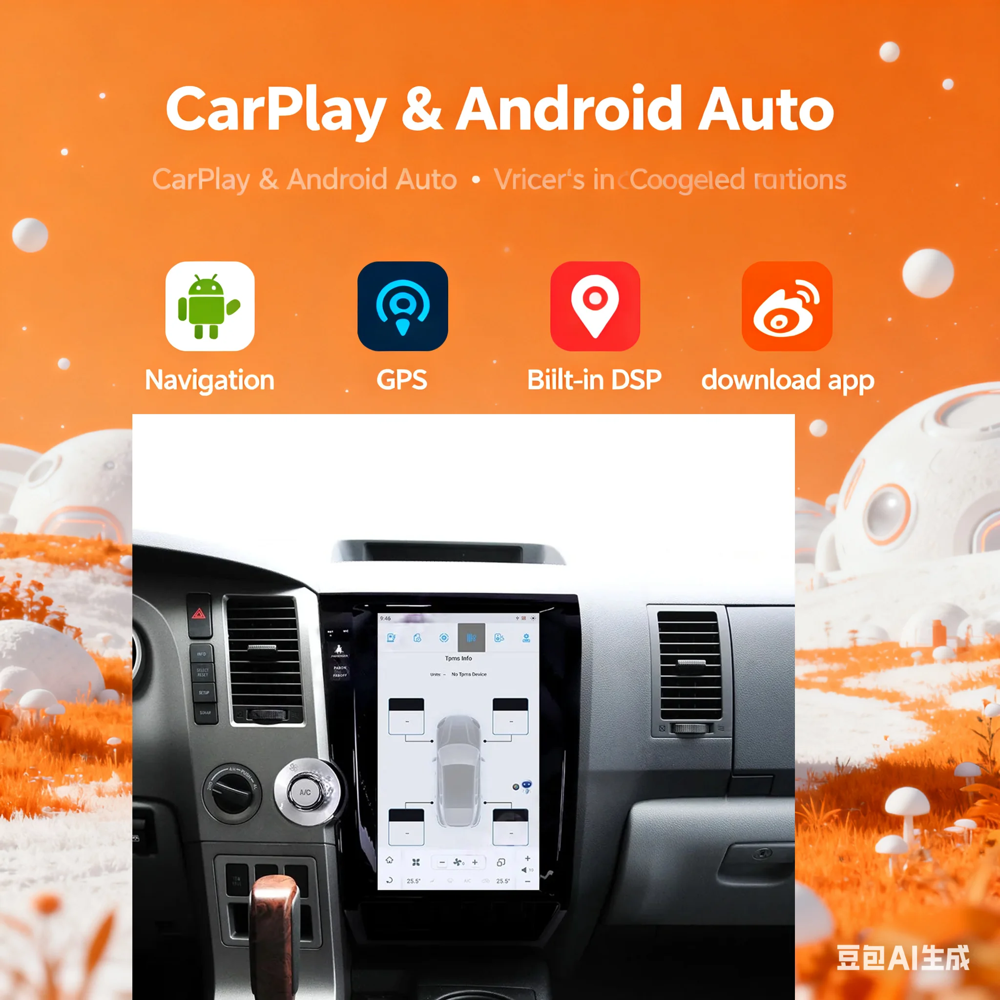 

LS Android 13 Radio Vertical screen13.6 Inch Car Stereo GPS Navigation DVD Player for Toyota Tundra 2007-2013 Auto HeadUnit IPS