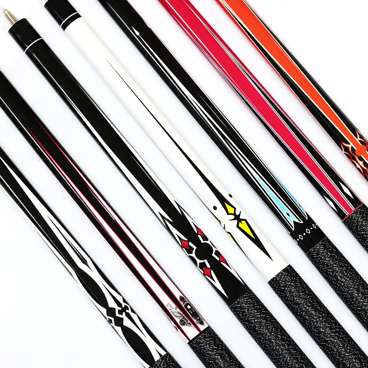 

2 шт., 58-дюймовый бильярдный кий из кленового дерева с нейлоновой проволочной обмоткой, рукоятка, девять шариковых кий для продажи