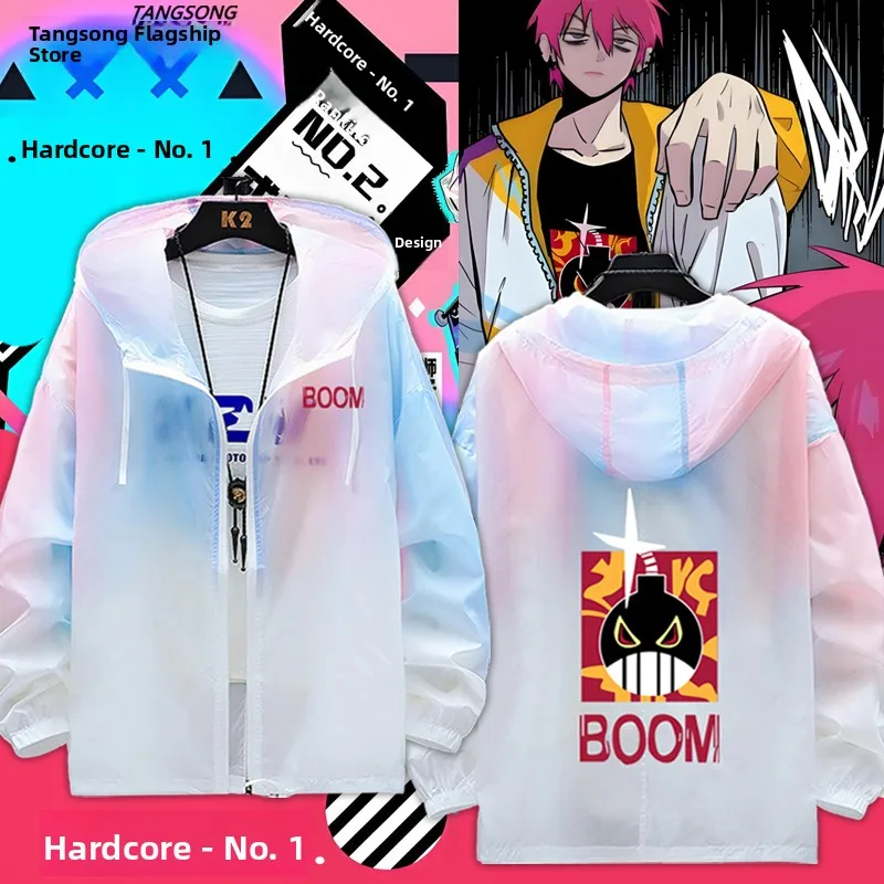 Ultra-Thin Breathable Sun-Protective Jacket for Men And Women Hard-Core One-Medium Two-Secondary Cartoon Ying Xing Ye Bomb