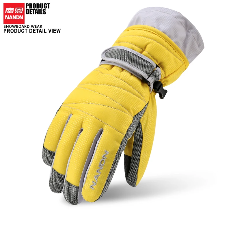 Guantes de esquí Invierno Hombres Mujeres Guantes de Snowboard Manoplas cálidas impermeables