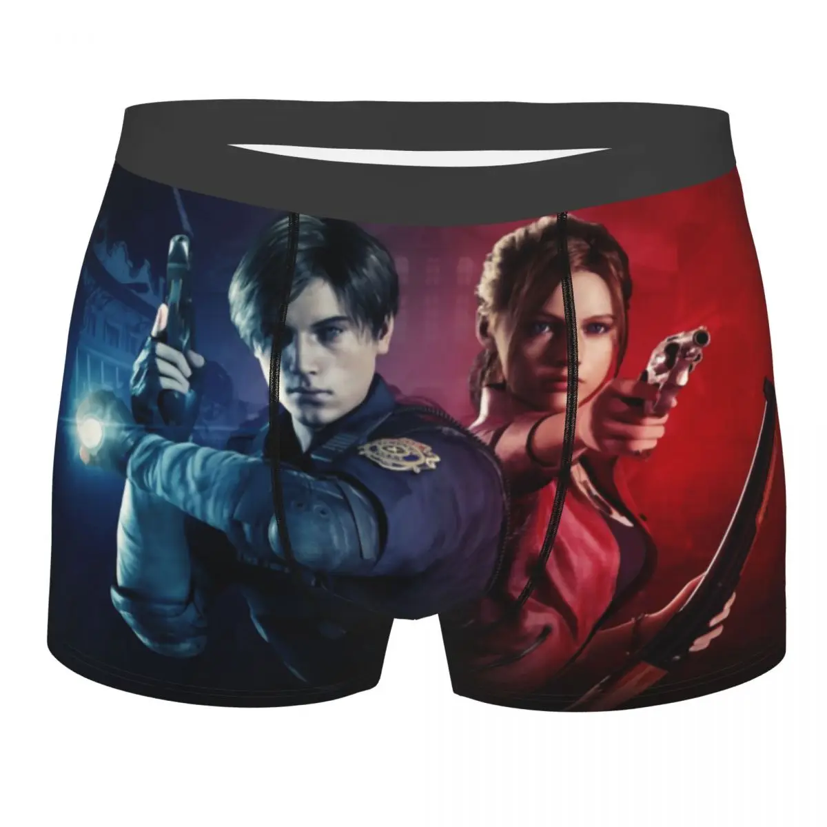 Personalizado jogar jogo fanatics boxer shorts para homens remake leon e claire calcinha cuecas respiráveis