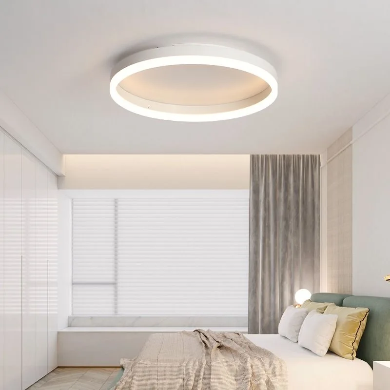 Plafoniera moderna minimalista circolare creativa per lobby a LED senza luce principale per camera da letto