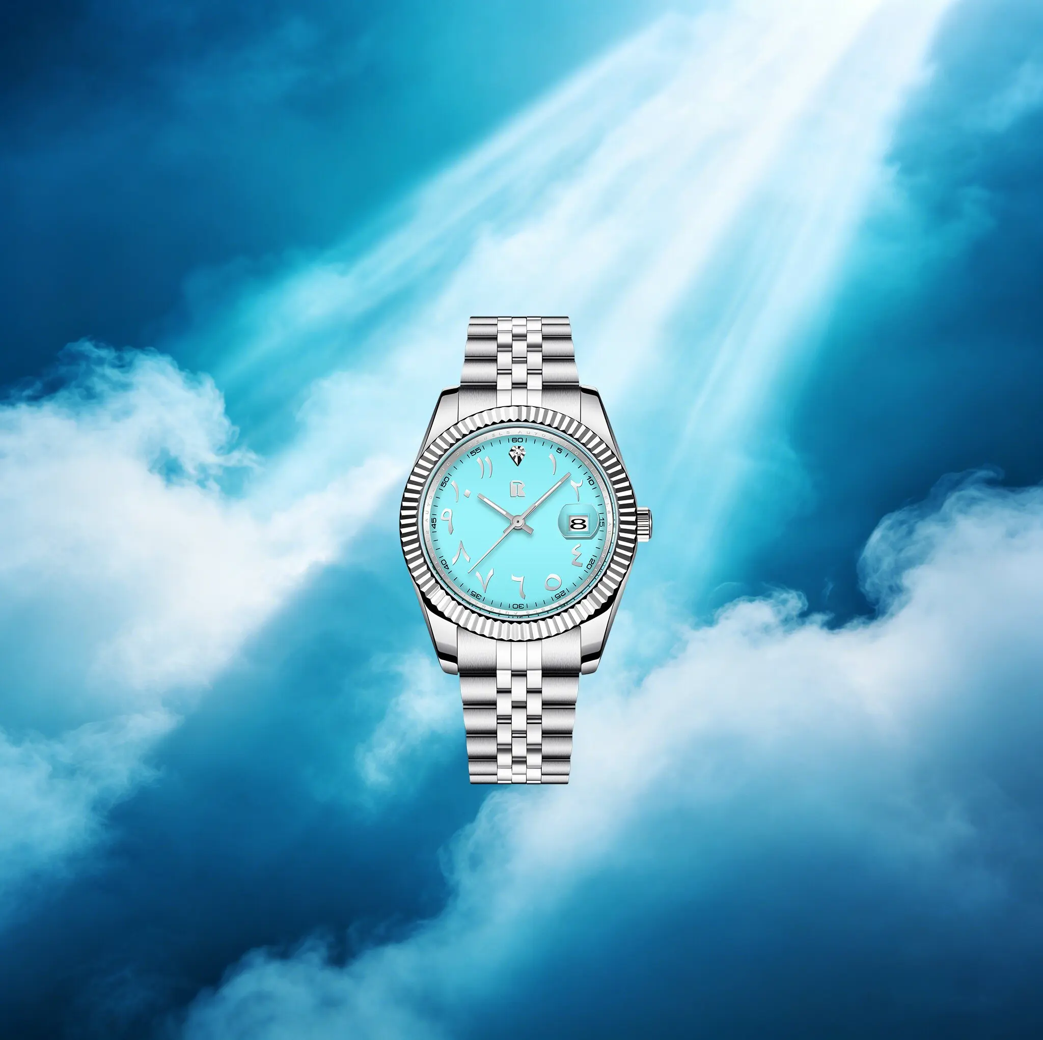 ROLLSTIMI Understood Luxury Men Mechanical Watch Restrained Noble Stainless Steel Sapphire Calendar Luminous Pointer Dive Watch
