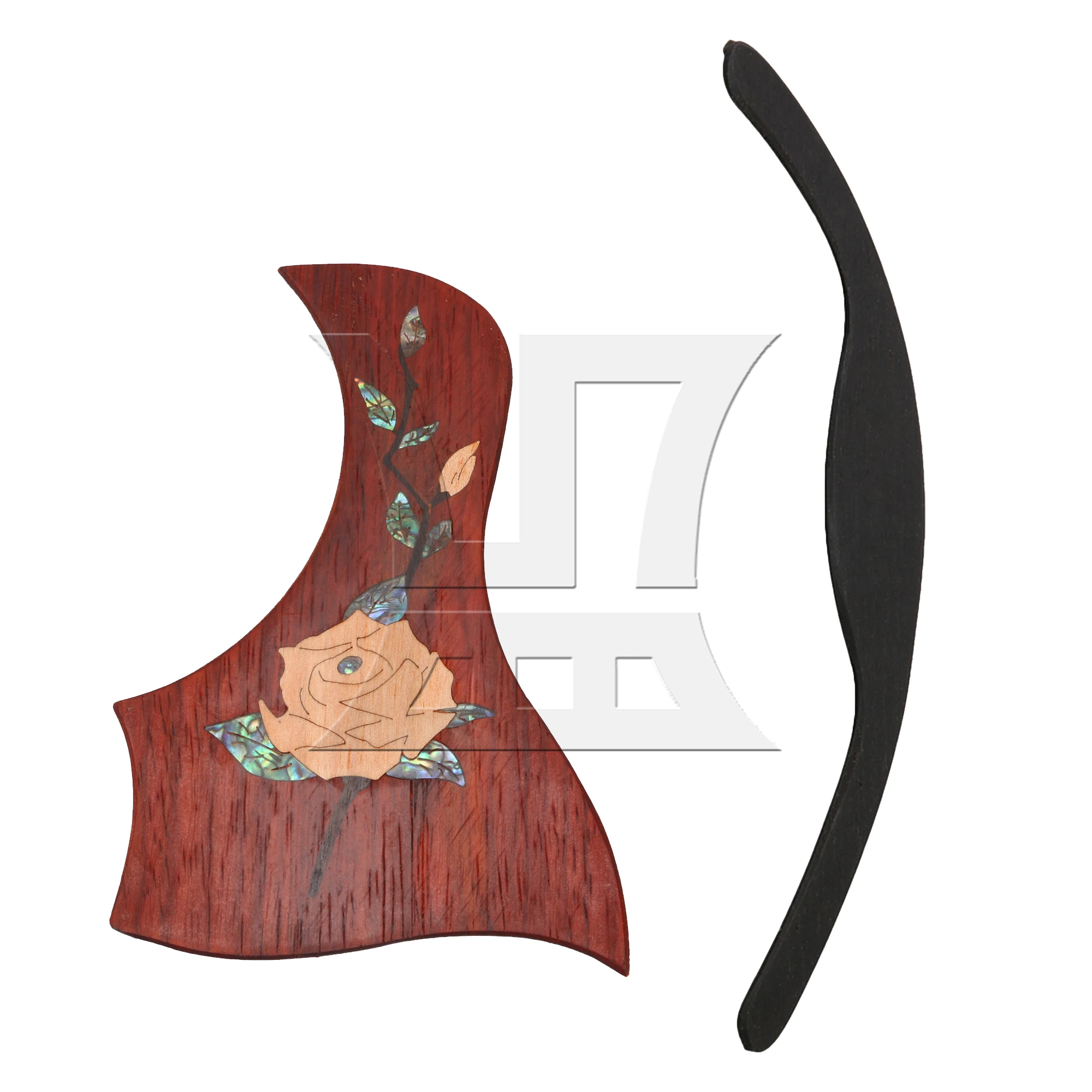 

Yibuy Mahogany Pickguard for 40" to 41" with Ebony Armrest Guitar Replacement Part Kit
