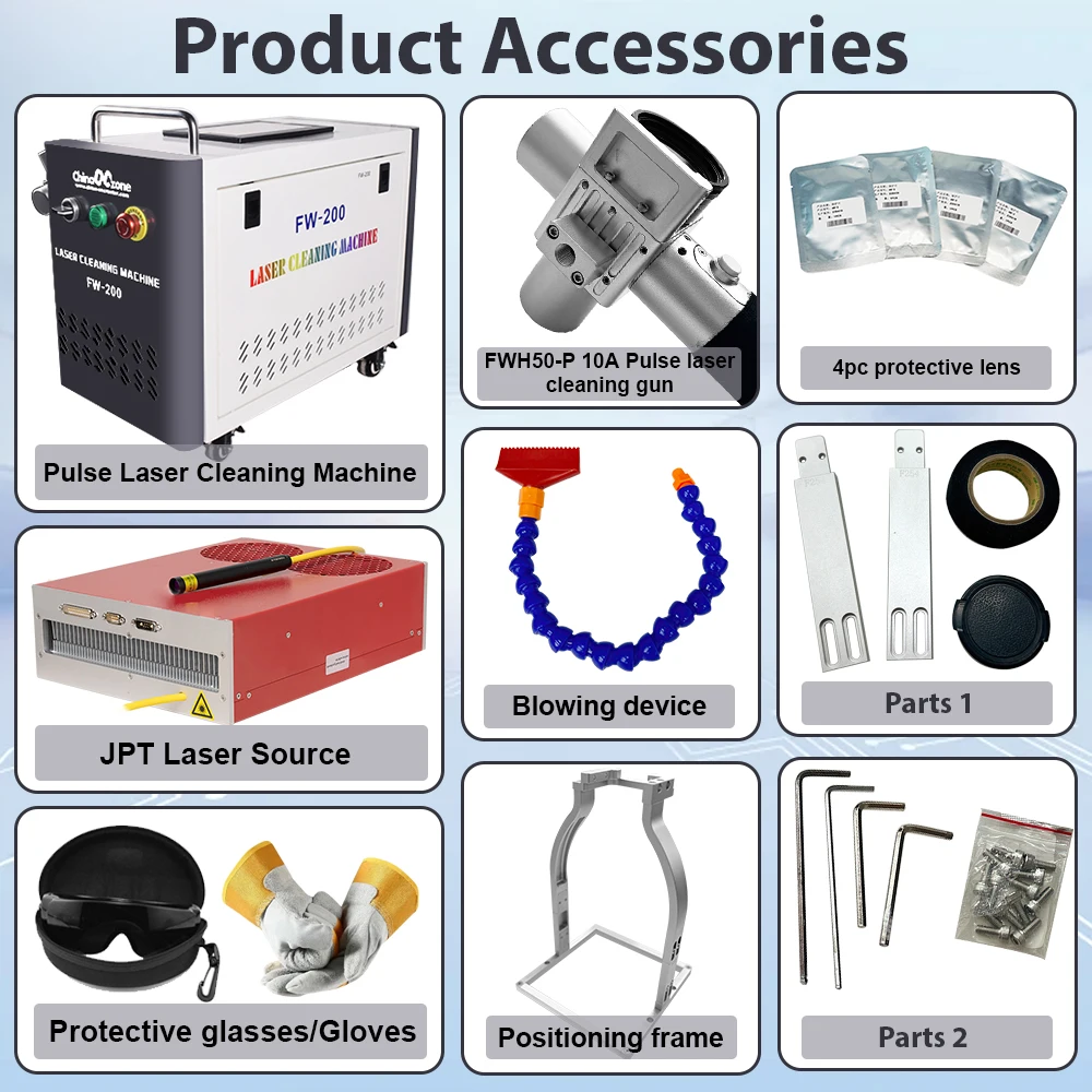 JPT 200 W/300 W gepulster Laserreiniger, hohe Präzision, einfach zu bedienen, keine Schäden, Substrate, industrielle Rostentfernung, Farbreinigung