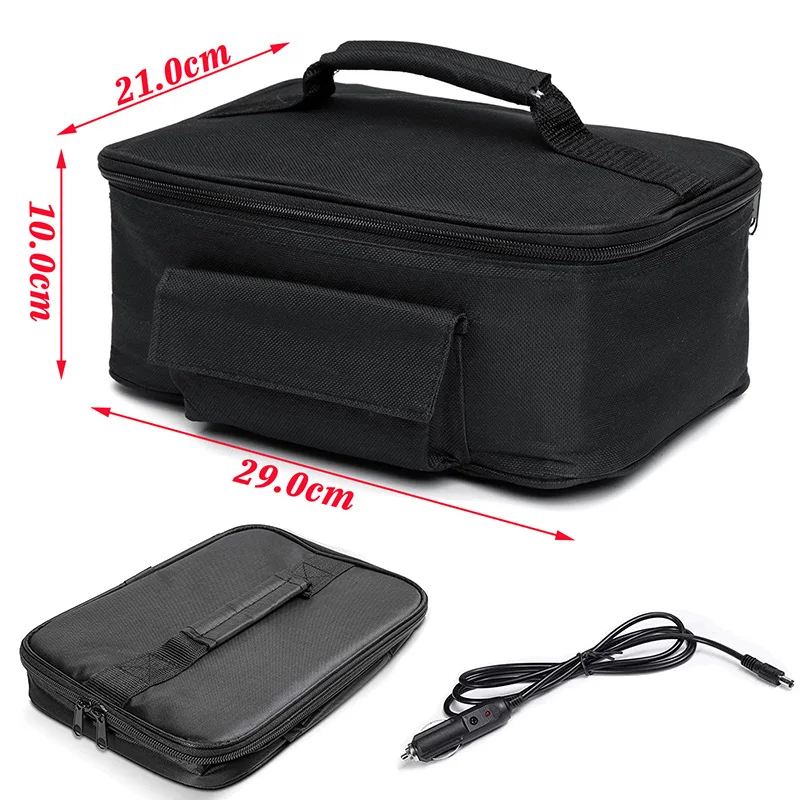 12V Electric Heating Bag Oxford Portable Travel Outdoor Sport Food Lunch Box Heated Oven Milk Drink Coffee Thermal Heated Packet