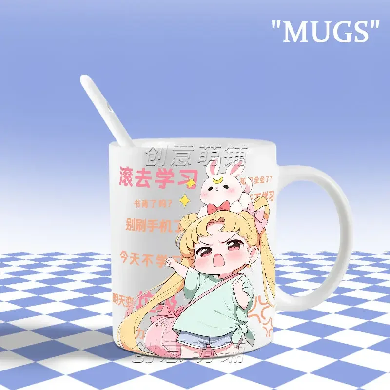 Sailor Moon Süße Kawaii Tsukino Usagi Q Version Japanische Tasse Keramik Brust Tasse Mode Cartoon Druck Senden Freunde Urlaub Geschenke