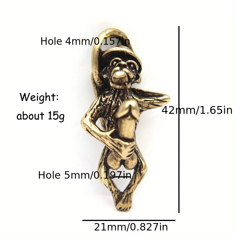 Brass Naughty Monkey Car Key Chain Rings