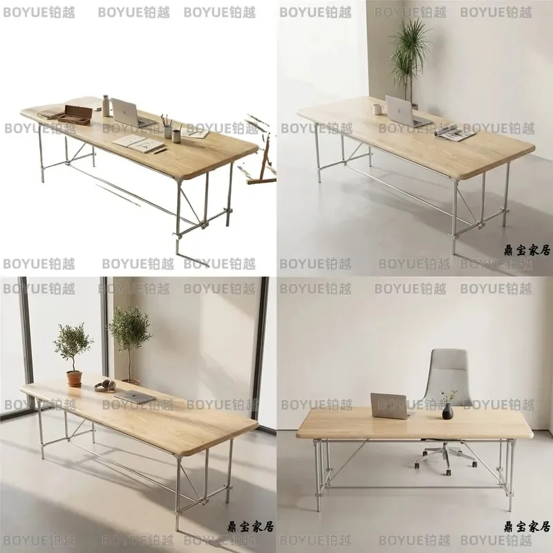 Nordic Solid Wood Desk Minimalist Floating Writing Table Simple Study Workbench for Home Office Modern Computer Station