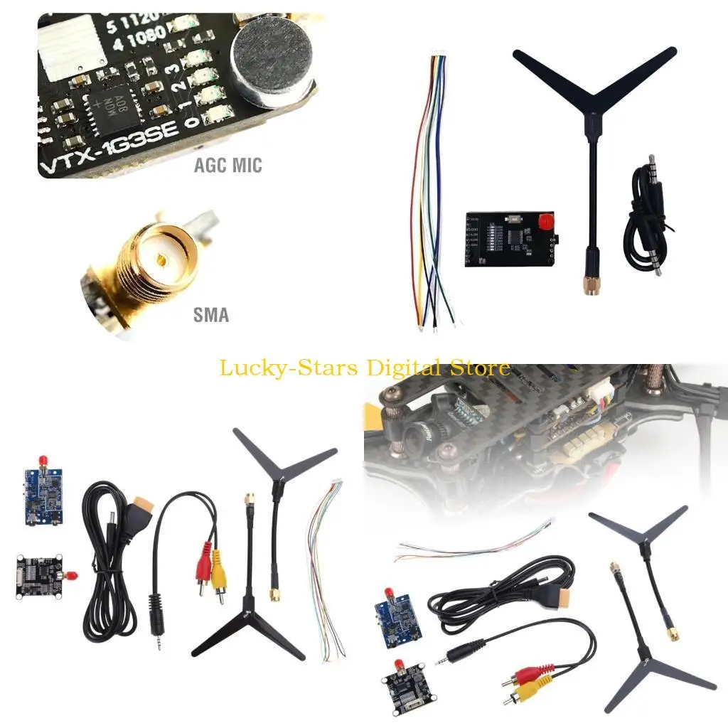 

T3EE 1 Set 1.2/1.3GHz 0.1mW/25mW/200mW/800mW 9CH Transmitter & Receiver VRX 1W with Cable for Racing Quadcopter