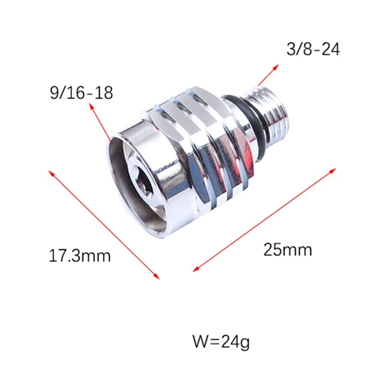 1 pezzo Scuba Diving Regulator accessori per immersioni maschio 3/8-24 a femmina 9/16-18 adattatore per tubo flessibile strumento connettore in rame regolabile