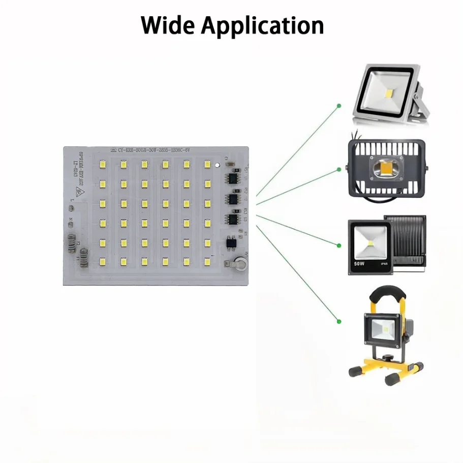 Chip LED COB de 220V para accesorios de iluminación, lámpara de alto Lumen, 200W, SMD2835, 10W, 20W, 30W, 50W