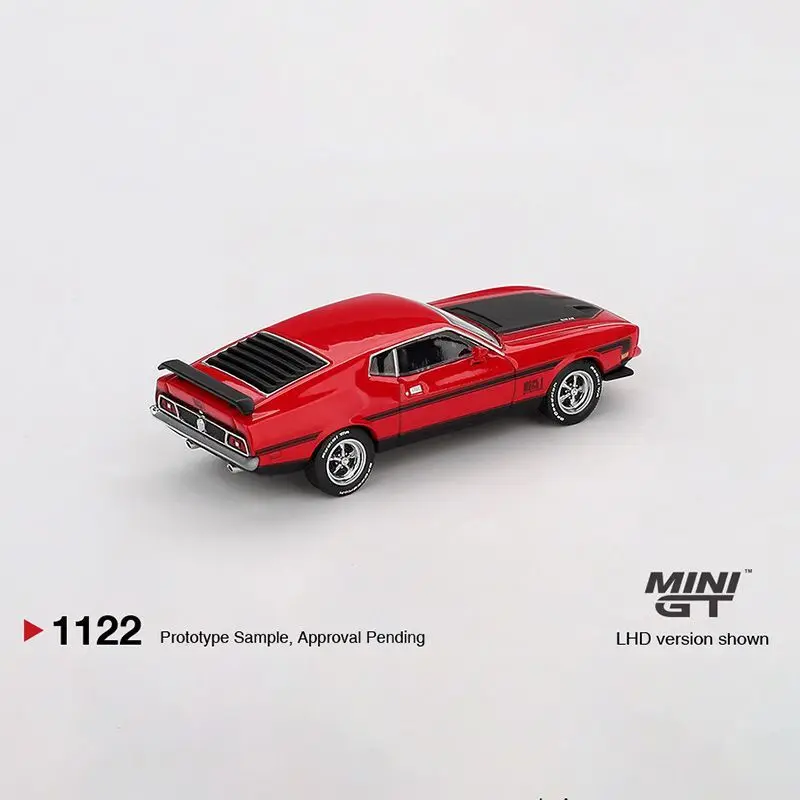 MINI GT 1:64 Ford Mustang Mach1 1971 Racing Red Alloy Die Cast نموذج سيارة مجموعة هدية #2