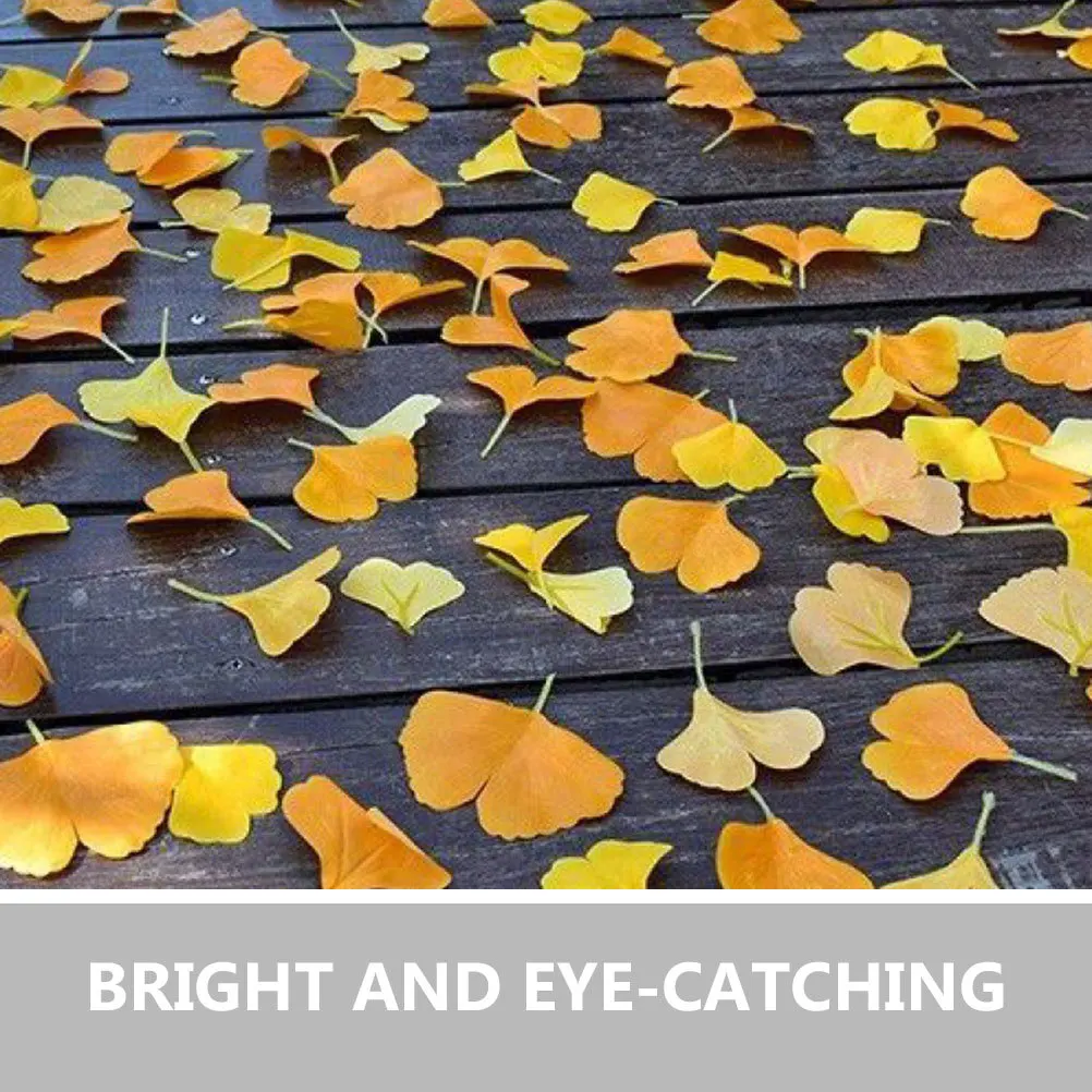 

108pcs Simulation Ginkgo Realistic Artificial Fall Leaves For Party Wedding Decor Ginkgo Leaves Table Scatter Party Supplies
