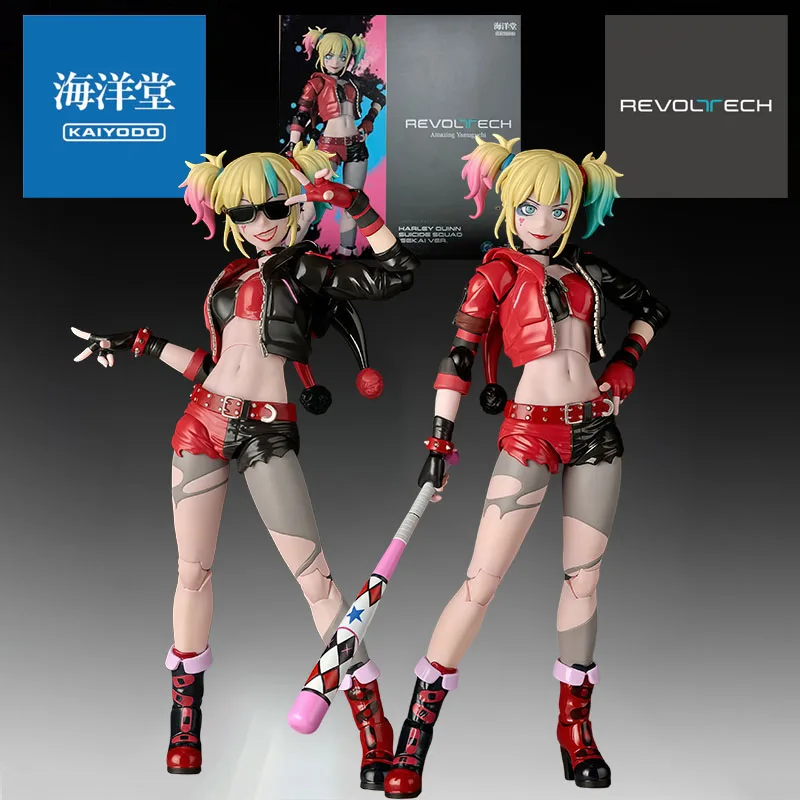 

KAIYODO Genuine Revoltech Anime Figure Harley Quinn 150mm Angel Action Figure Toys for Boys Kids Gift Collectible Model