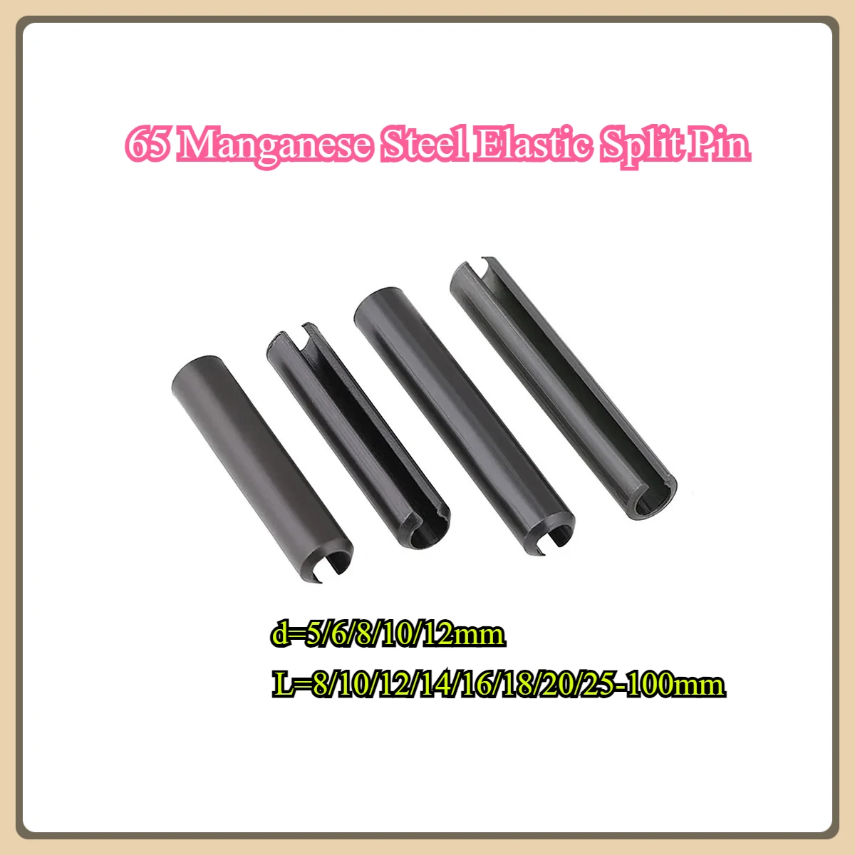 65 Manganese Steel Elastic Split Pin Straight Groove Hollow Cylindrical Positioning Pin Shaft M5M6M8M10M12